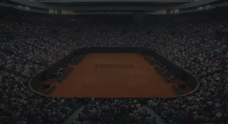 Martín Landaluce, tenista español de 20 años, en pista de tierra batida — Roland Garros 2026